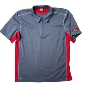 Alo Mens Polo Gray Red Golf Coolfit Performance Short Sleeve Breathable Size XXL
